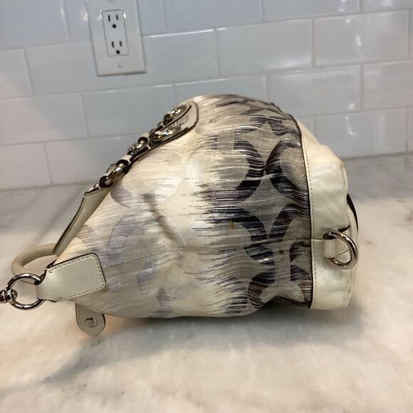 Coach White & Navy Signature IKAT Sabrina Satchel - Picture 6 of 14